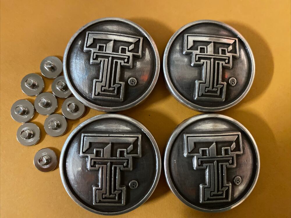 Lot Of 4 Texas Tech Raiders Conchos With Screws 1 1/4” Wide